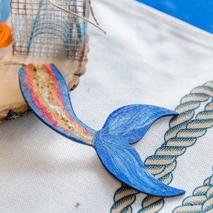 Handmade Mermaid Tails with twine, ornaments, decors